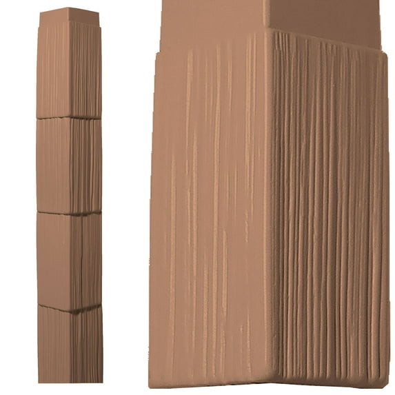 The Foundry 7"W x 56"H Corner Kit for 7" Staggered & Split Shakes (4 Corners and 8 J-Channels), 834 - Red Cedar