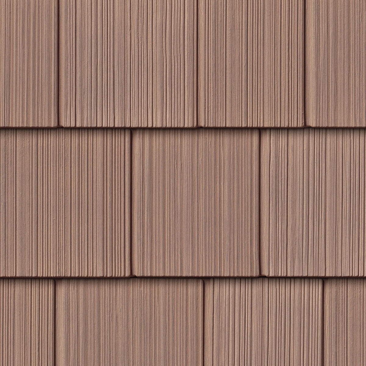 The Foundry 7"W x 60 3/4"L Exposure, Vinyl Perfection Shingles (34 Panels/Ctn. = 100 Sq. Feet), 828 - Rustic Brown