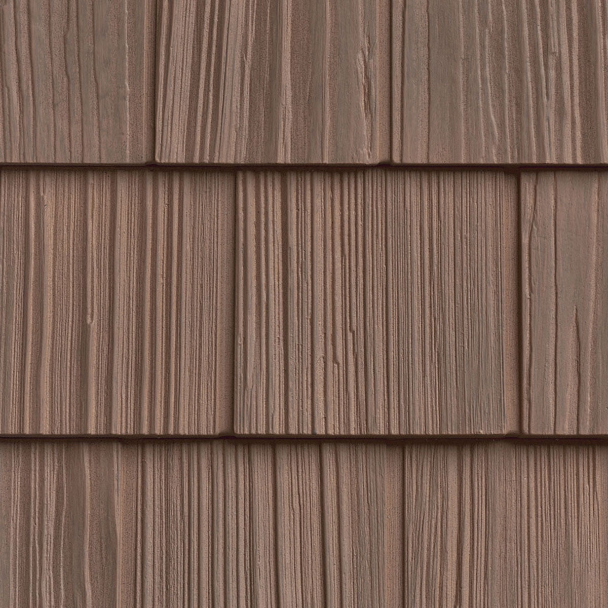 The Foundry 7"W x 60 3/4"L Exposure, Vinyl Split Shakes (34 Panels/Ctn. = 100 Sq. Feet), 828 - Rustic Brown