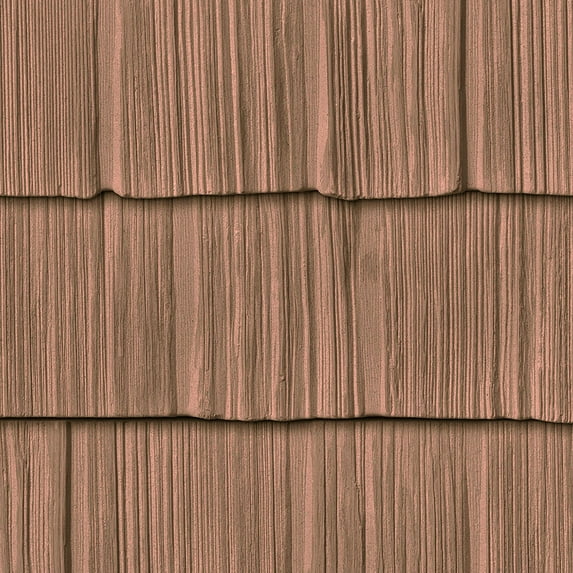 The Foundry 7"W x 60 3/4"L Exposure, Vinyl Staggered Shakes (34 Panels/Ctn. = 100 Sq. Feet), 834 - Red Cedar