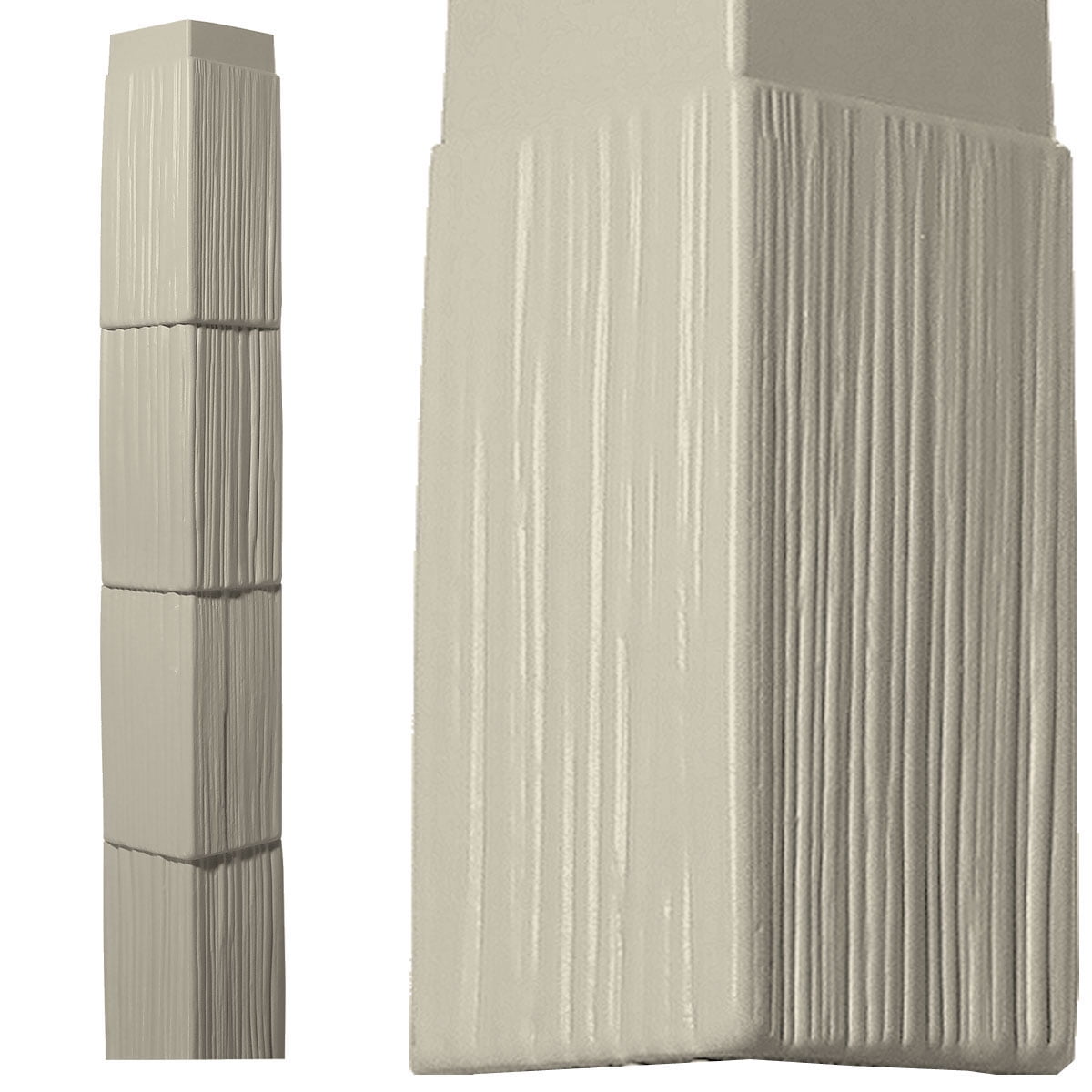 The Foundry 7"W x 60"H Corner Kit for 7" Perfection Shingles (4 Corners and 8 J-Channels), 116 - Seashell