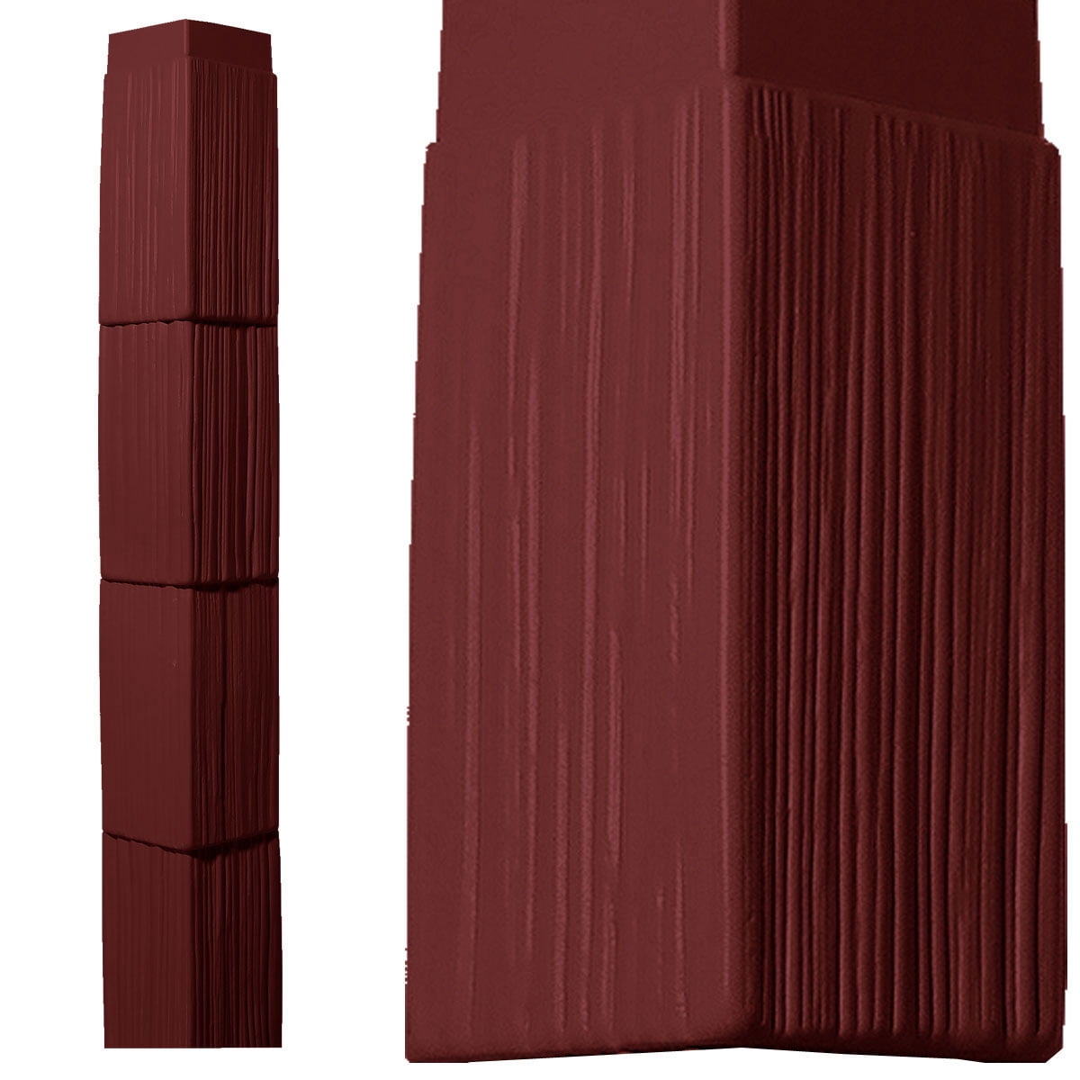The Foundry 7"W x 60"H Corner Kit for 7" Perfection Shingles (4 Corners and 8 J-Channels), 278 - Russet