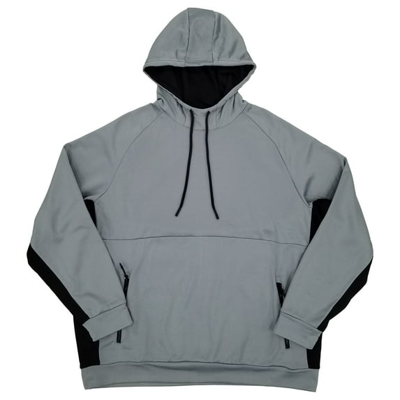 The Foundry Mens Big & Tall Gray & Black Pullover Hoodie Sweatshirt 2XL
