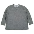 The Foundry Mens Big & Tall Gray Heather Long Sleeve Henley Shirt 3XLT