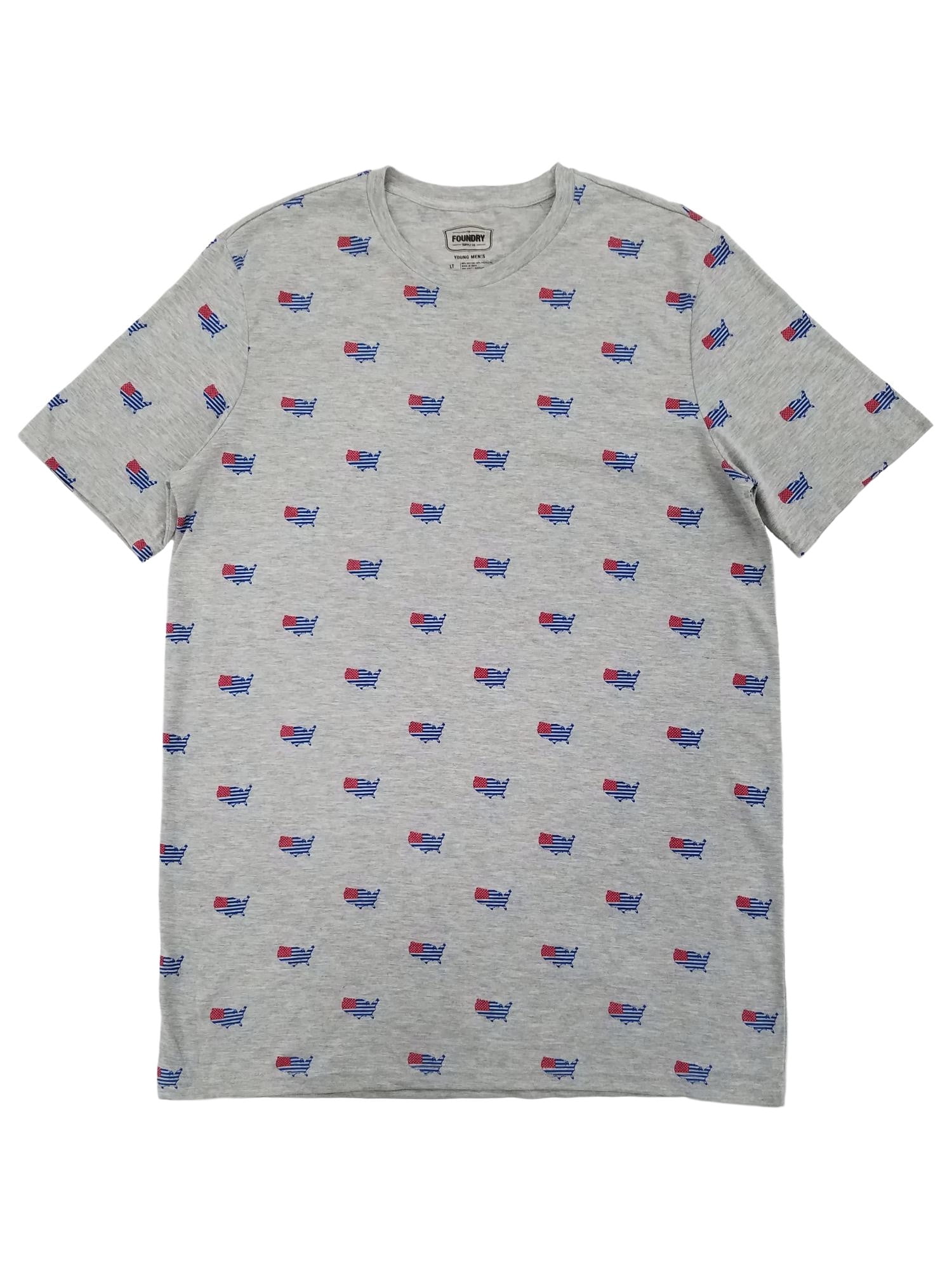 The Foundry Mens Big & Tall Gray United States Of America Patriotic T