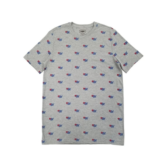 The Foundry Mens Big & Tall Gray United States Of America Patriotic T-Shirt XLT