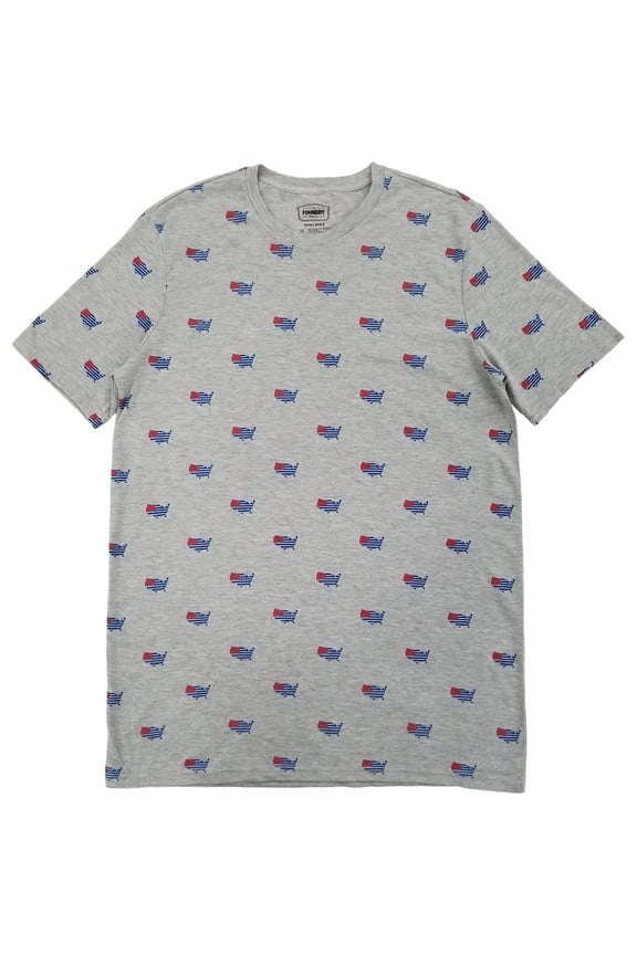 Mens Big & Tall Gray United States Of America Patriotic T-Shirt XLT