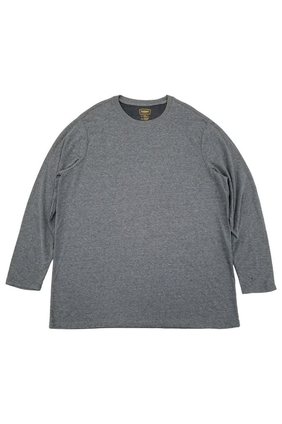 Mens Big & Tall Heather Gray Long Sleeve Crewneck T-Shirt 3XL