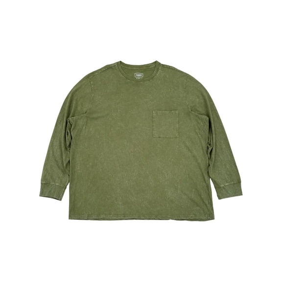 The Foundry Mens Big & Tall Kelp Green Long Sleeve Pocket Tee T-Shirt 4XL