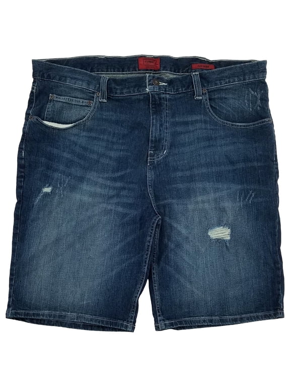 Mens Medium Stone Wash Flex Ripped Denim Shorts 44W