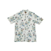 The Foundry Mens US Flag Tropical Scene Casual Button-Front Shirt LT