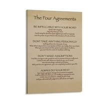 The Four Agreements Poster Canvas Poster Wall Art Picture Prints Hanging Photo Gift Decor Home Posters Artworks 12x18inch(30x45cm)