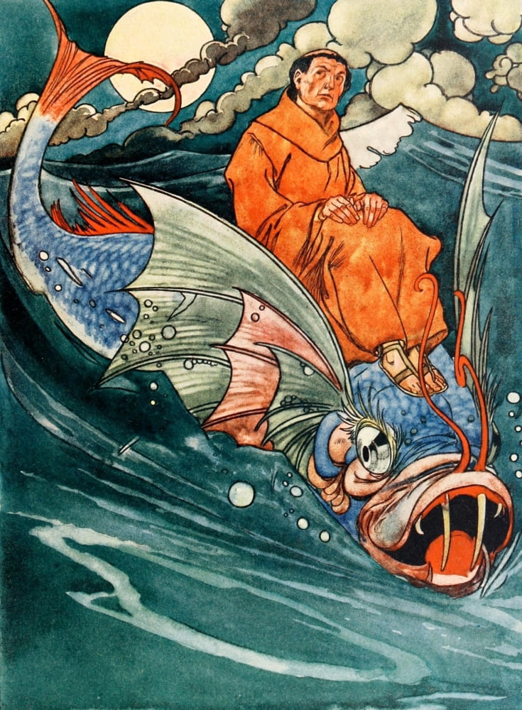 The Four Champions 1909 Travelled by fish Canvas Art - Charles Robinson (24 x 36)