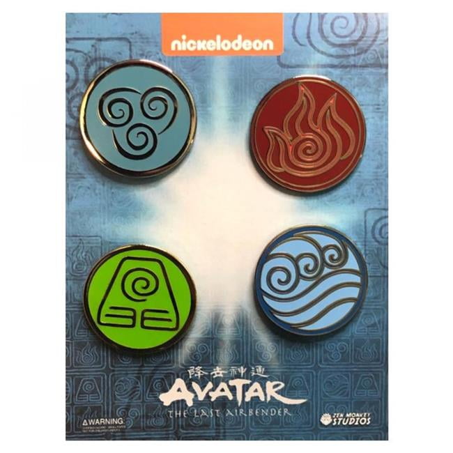 The Four Elemental Bending Arts Enamel Pin Set - 4 Piece - Walmart.com