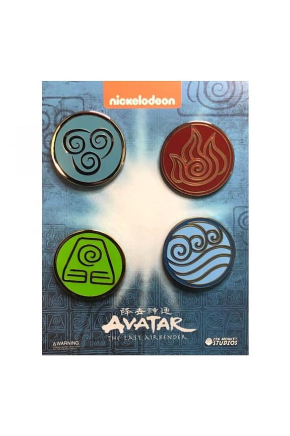 The Four Elemental Bending Arts Enamel Pin Set - 4 Piece