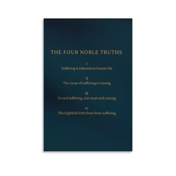 The Four Noble Truths Wall Art Painting On Canvas Wall Art Poster Scroll Picture Print Living Room Walls Decor Home Posters 24x36inch(60x90cm)