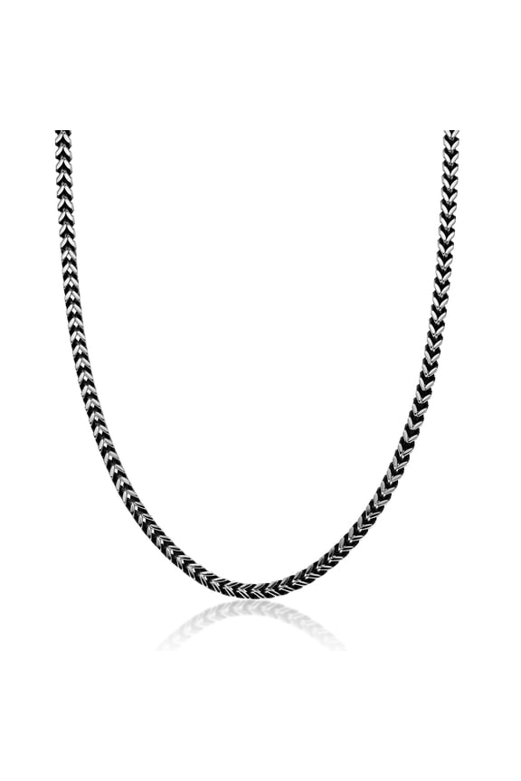 Thin Stainless Steel 5mm Chain Black IP with Antique Finish - 22 Inches
