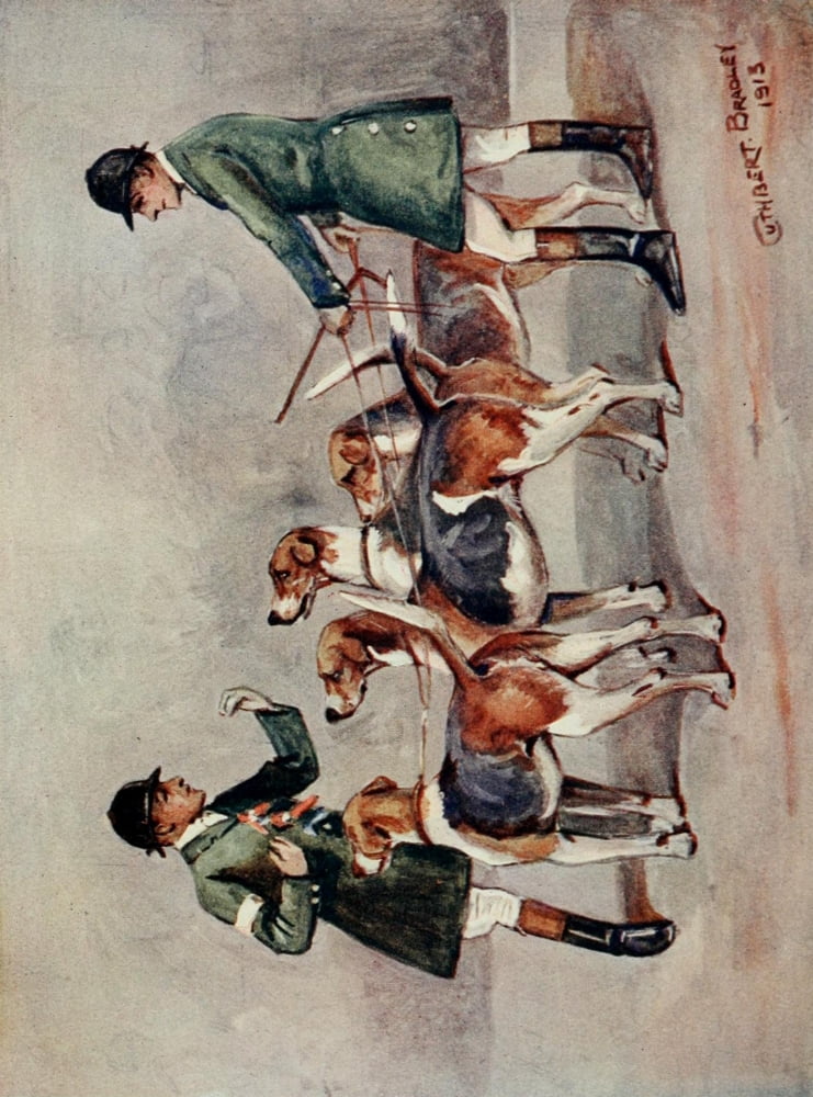 The Foxhound of the Twentieth Century 1914 A winning team from the Duke of Beauforts Canvas Art - Cuthbert Bradley (24 x 36)