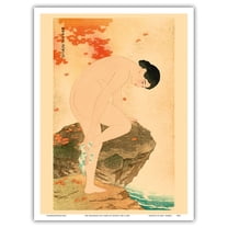 The Fragrance of a Bath - Vintage Japanese Woodblock Print by Shinsui Itō c.1930 - Master Art Print (Unframed) 9in x 12in