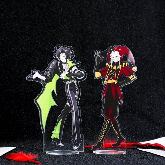 The Freak Circus Pierrot & Harlequin Acrylic Standee Set | Dark Circus Desk Display (1 standee_15cm)