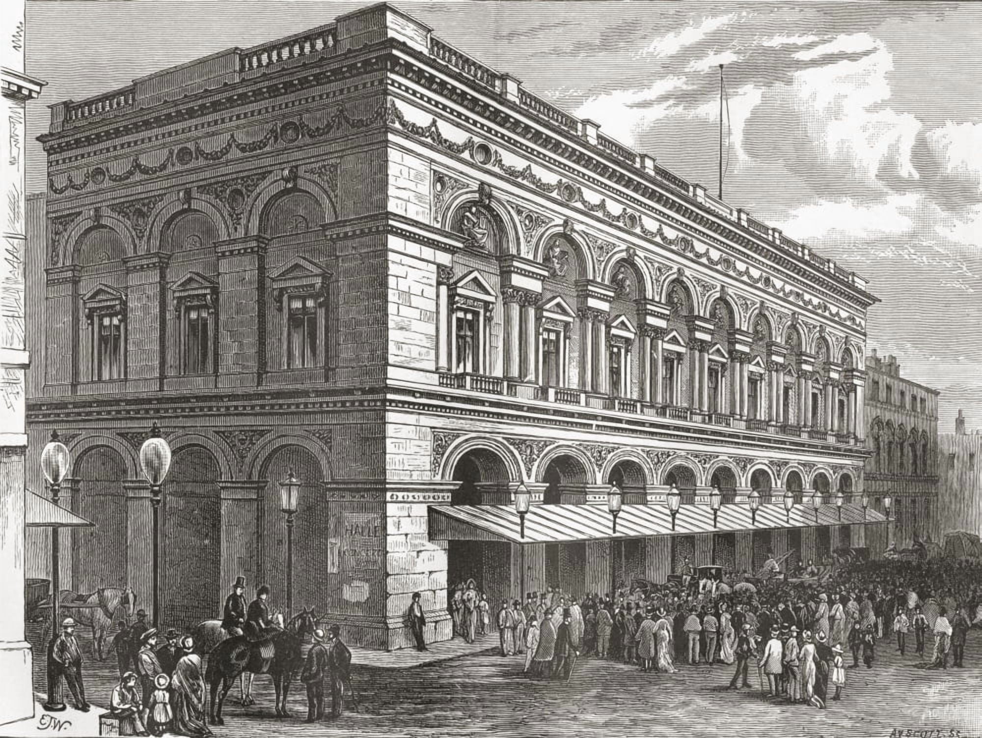 The Free Trade Hall Manchester England In The Late 19Th Century From Our Own Country Published 1898 Canvas Art - Ken Welsh Design Pics (34 x 24)
