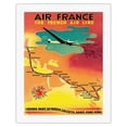 thumbnail image 1 of The French Air Line - London to Hong Kong - Dewoitine D.338 - Vintage Airline Travel Poster by N. Gérale c.1940 - Fine Art Rolled Canvas Print 20in x 26in, 1 of 4