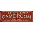 thumbnail image 1 of The French Family Gift Red Game Room Metal 6x18 Sign 206180038497, 1 of 1