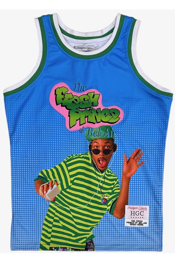 The Fresh Prince of Bell Air Will Smith Men's Headgear Classics Basketball Jersey (XX-Large, Blue (Will Smith))