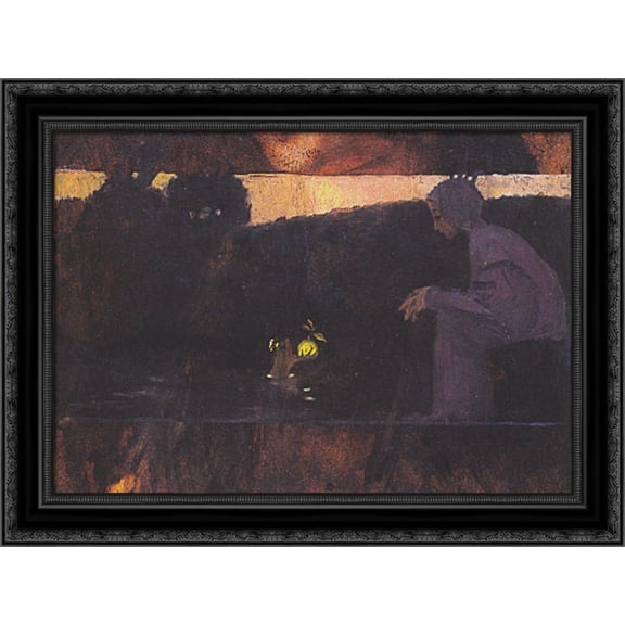 The Frog King 24x20 Black Ornate Wood Framed Canvas Art by Moser, Koloman