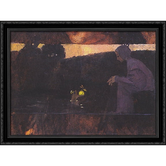 The Frog King 38x28 Large Black Ornate Wood Framed Canvas Art by Koloman Moser