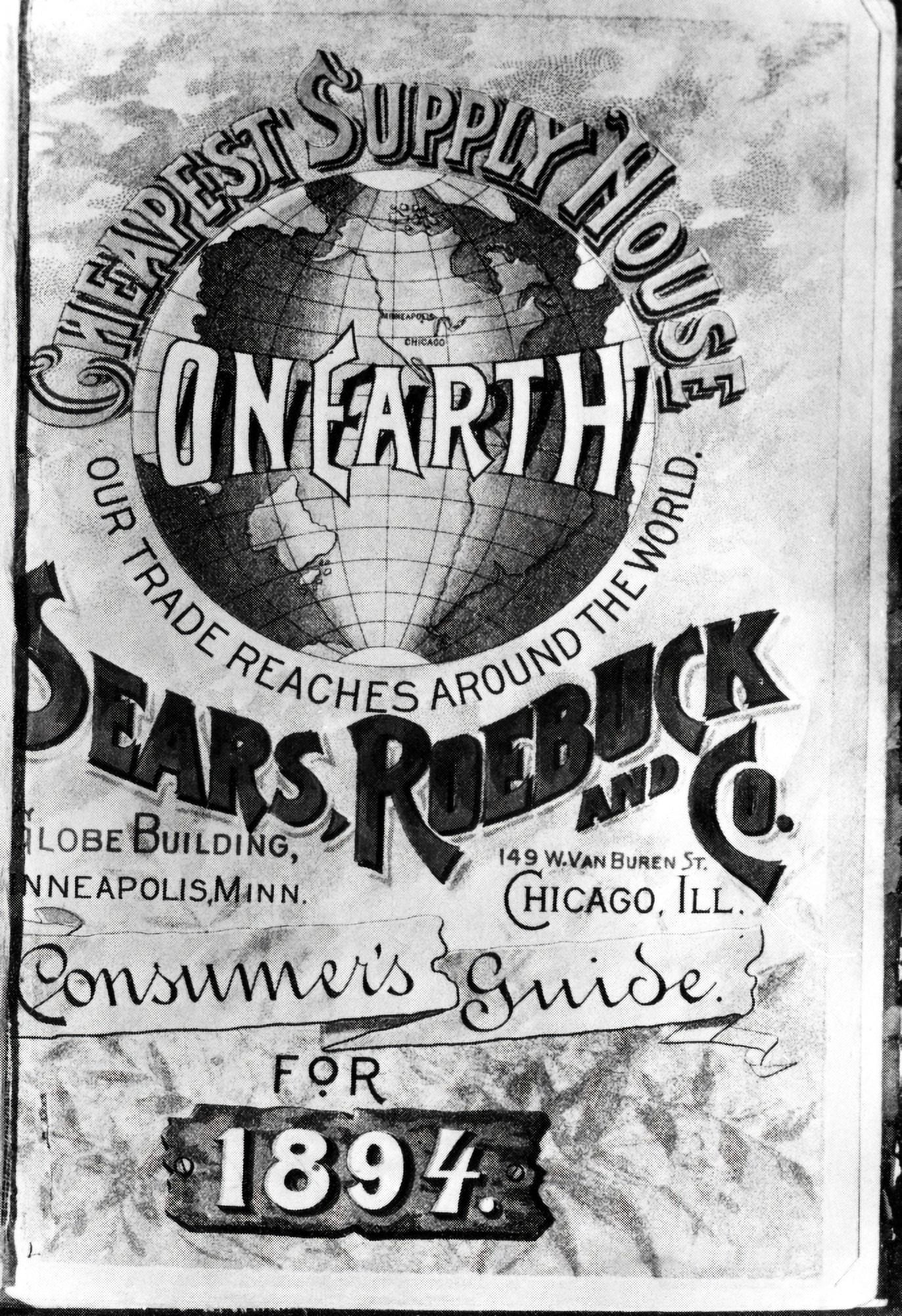 The Front Cover Of The Original 1894 Sears Catalog.. Courtesy Csu