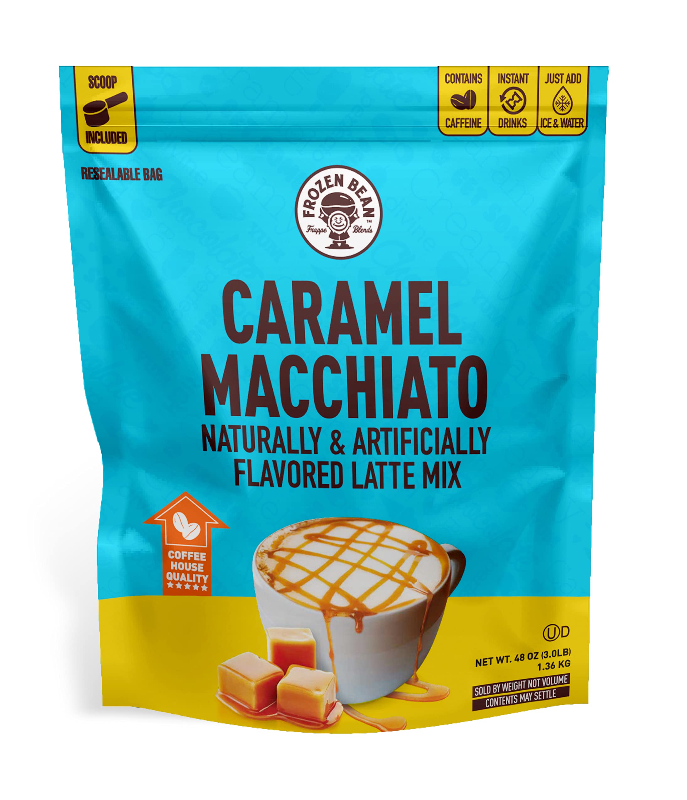 The Frozen Bean, Caramel Macchiato Deluxe Frappe Latte Mix, Coffee