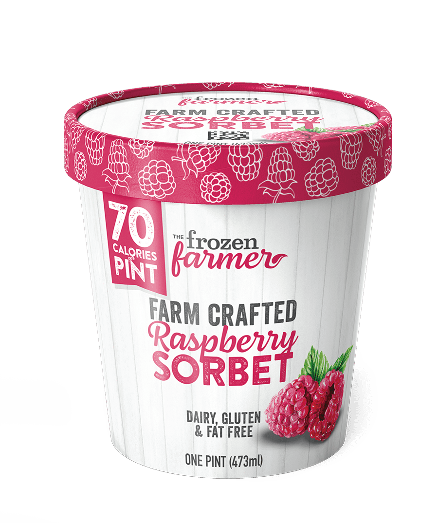 The Frozen Farmer Raspberry Sorbet is 16 ounces of goodness. Light