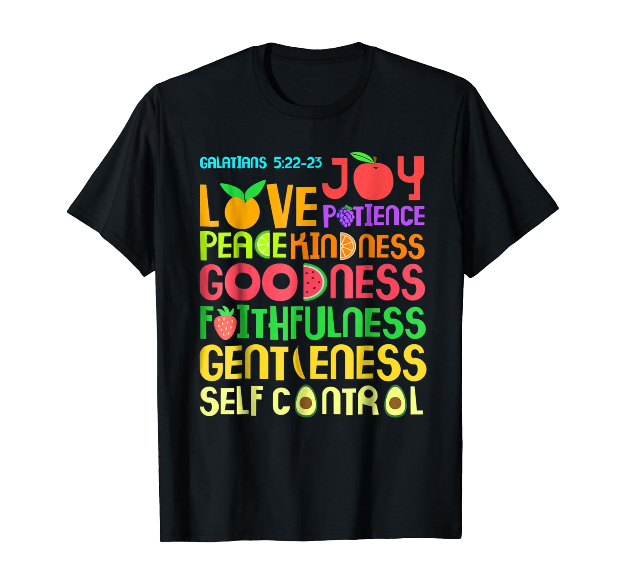 The Fruit Of The Spirit T-Shirt Christian Bible Verse Tee - Walmart.com