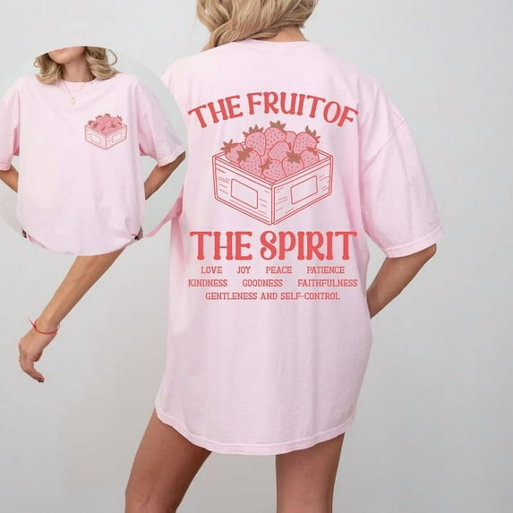 The Fruit Of The Spirit Tshirt,Christian Apparel Shirt, Strawberry Tee, Bible Verse, Jesus Shirt, Preppy Stuff Verse Shirts