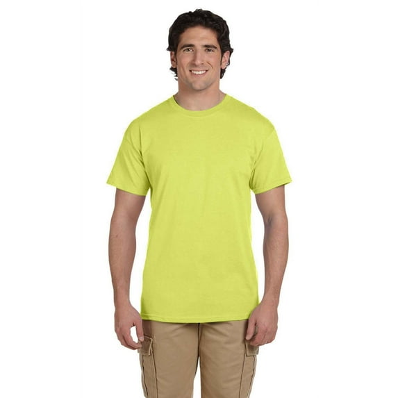 The Fruit of the Loom Adult 5 oz HD Cotton T-Shirt - NEON YELLOW - 3XL
