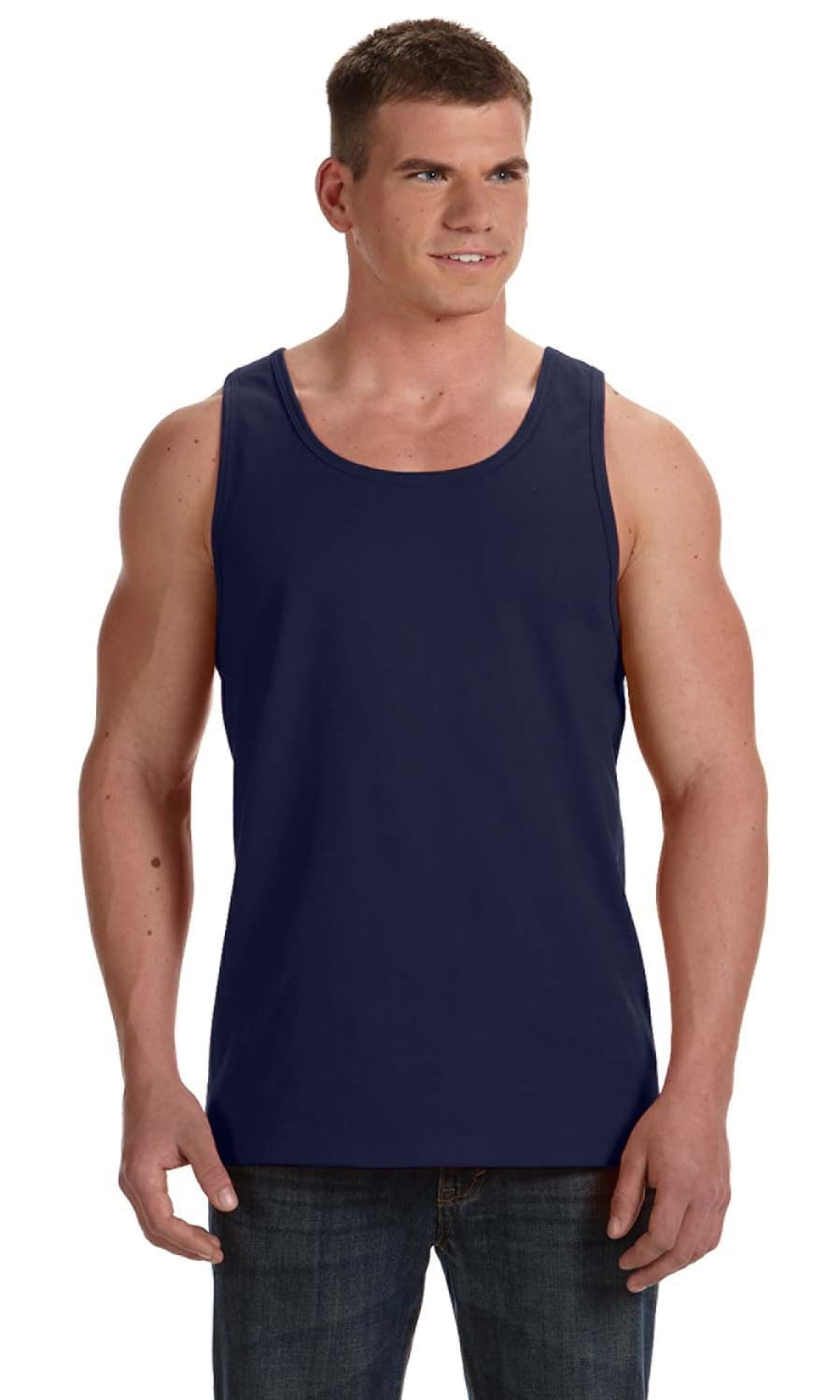 The Fruit of the Loom Adult 5 oz HD Cotton Tank Top, Men J NAVY