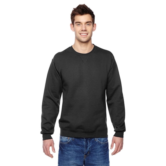 The Fruit of the Loom Adult 72 oz Sofspun Crewneck Sweatshirt - BLACK - 2XL
