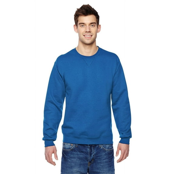 The Fruit of the Loom Adult 72 oz Sofspun Crewneck Sweatshirt - ROYAL - 2XL