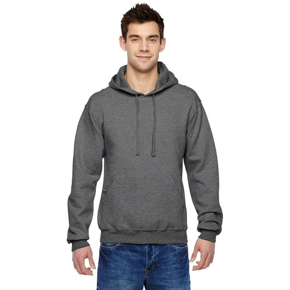 The Fruit of the Loom Adult 72 oz Sofspun Hooded Sweatshirt - CHARCOAL HEATHER - XL