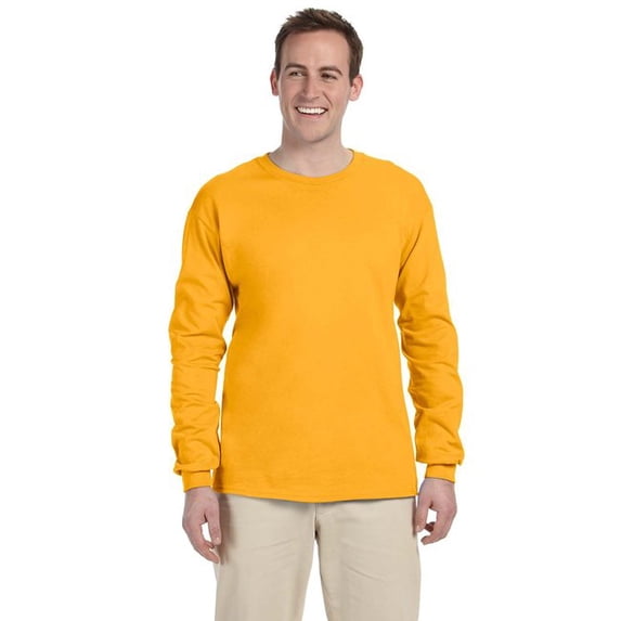 The Fruit of the Loom Adult HD Cotton Long-Sleeve T-Shirt - GOLD - 2XL