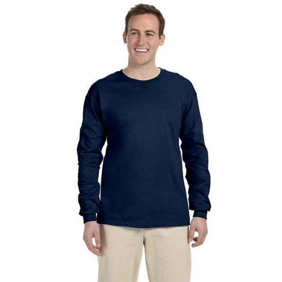 The Fruit of the Loom Adult HD Cotton Long-Sleeve T-Shirt - J NAVY - M