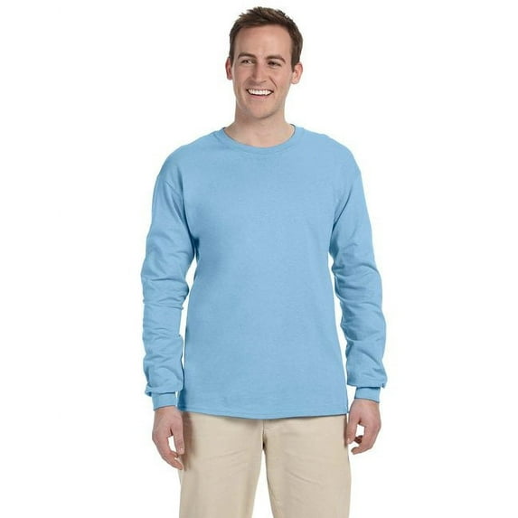 The Fruit of the Loom Adult HD Cotton Long-Sleeve T-Shirt - LIGHT BLUE - L