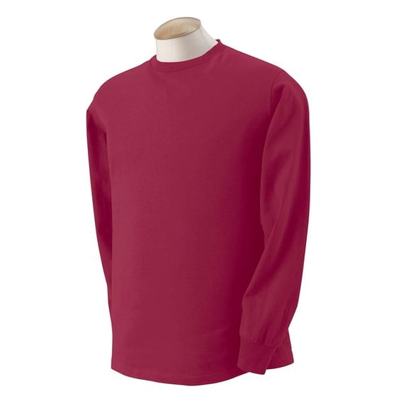 The Fruit of the Loom Adult HD Cotton Long-Sleeve T-Shirt - MAROON - L