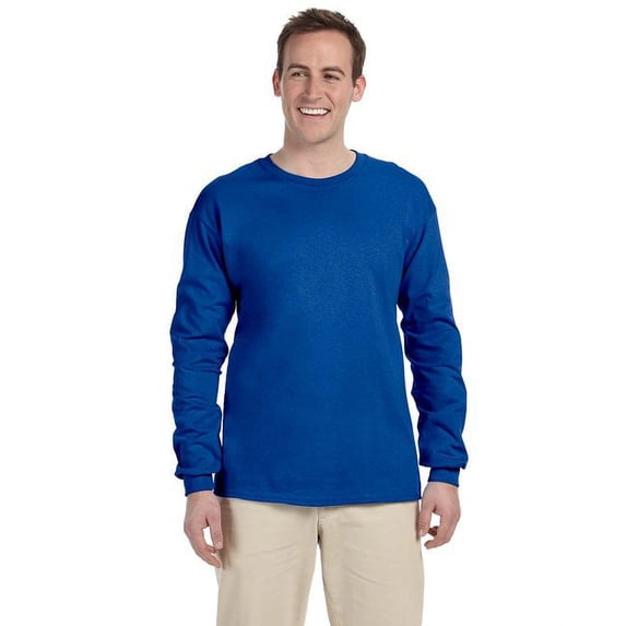 The Fruit of the Loom Adult HD Cotton Long-Sleeve T-Shirt - ROYAL - 3XL