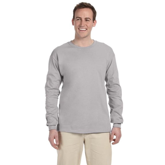 The Fruit of the Loom Adult HD Cotton Long-Sleeve T-Shirt - SILVER - M