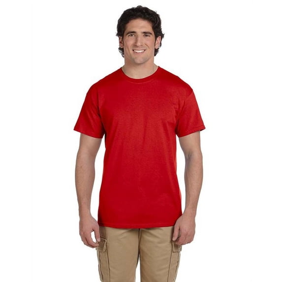 The Fruit of the Loom Adult HD Cotton T-Shirt - TRUE RED - 6XL