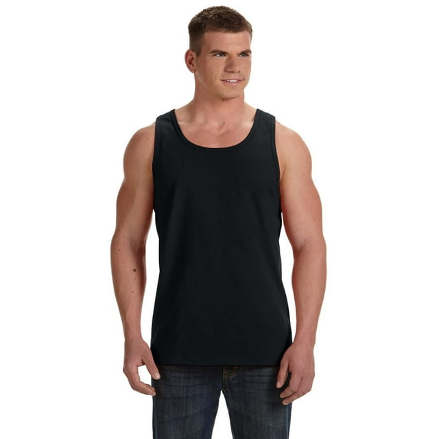 The Fruit of the Loom Adult Men 5 oz HD Cotton Tank Top - Black- Extra ...