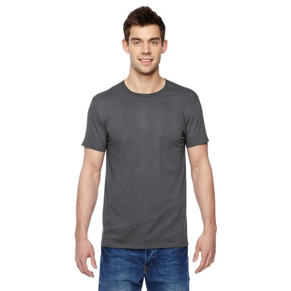 The Fruit of the Loom Adult Sofspun Jersey Crew T-Shirt - CHARCOAL GREY - 3XL