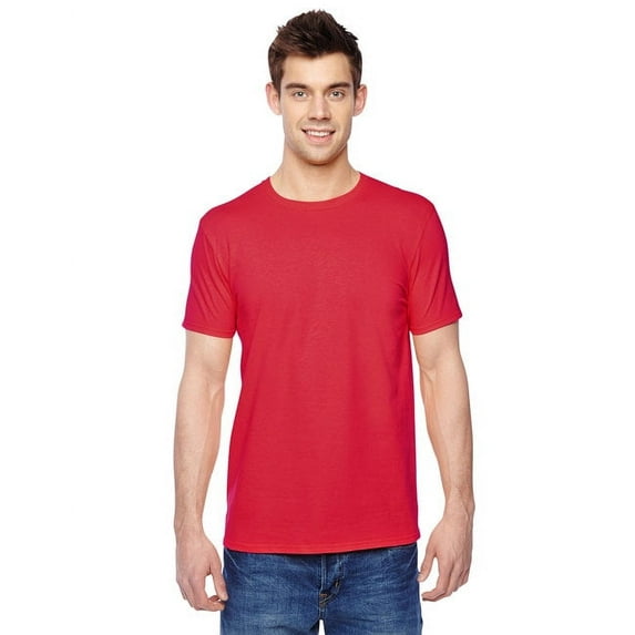 The Fruit of the Loom Adult Sofspun Jersey Crew T-Shirt - FIERY RED - 2XL